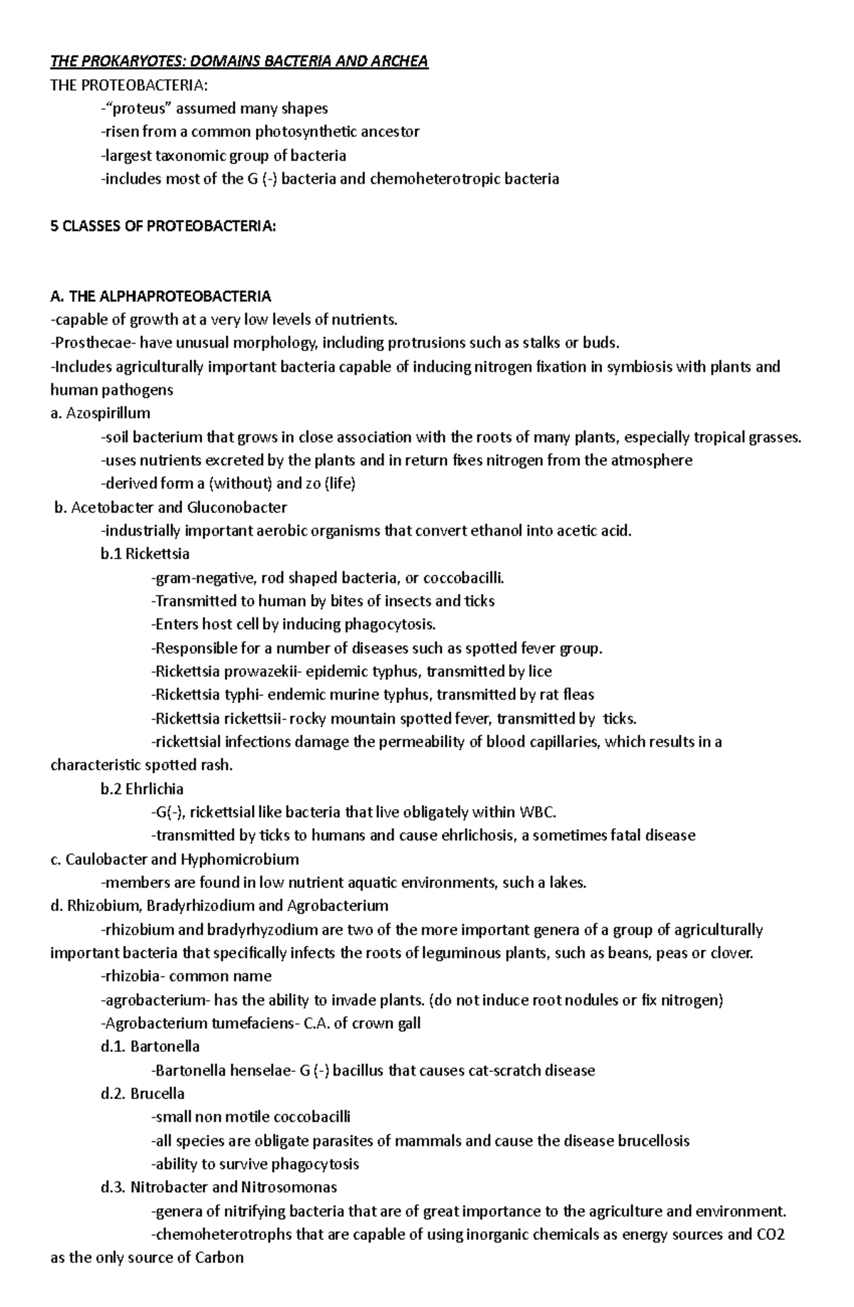 Microbiology Notes -The Prokaryotes; Domains Bacteria and Archea - THE ...