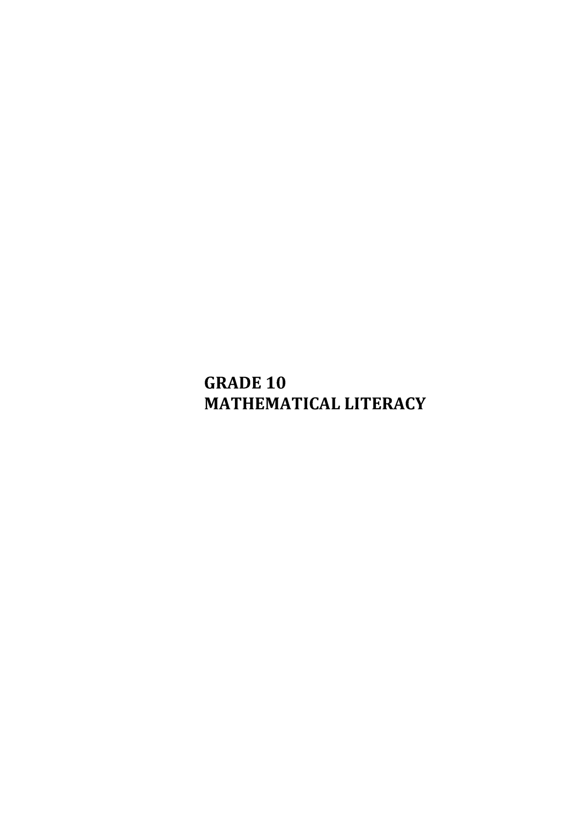 mathematical literacy grade 10 assignment 2