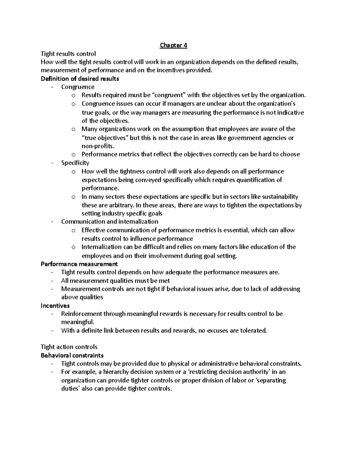 Weekly Assignment 2 - lecture notes from textbook - Chapter 4 Tight ...