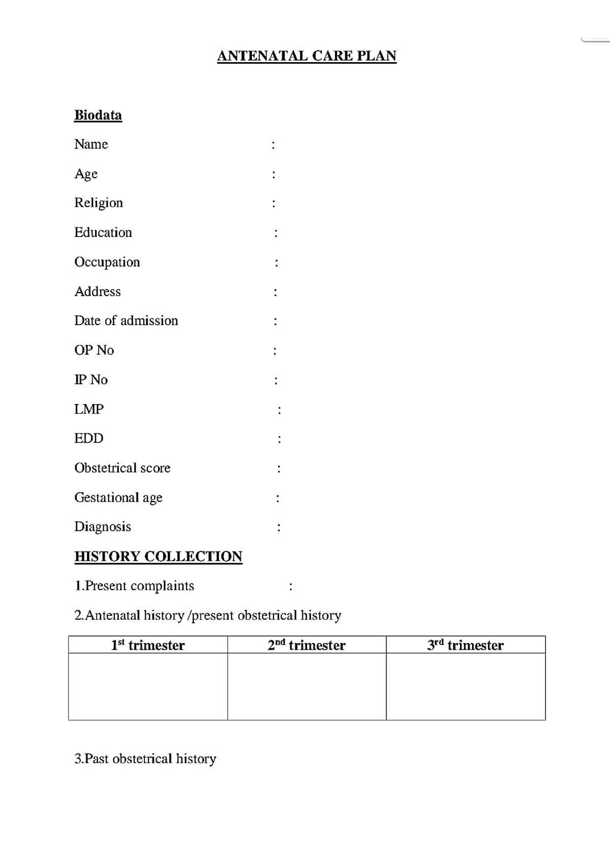 antenatal case study format pdf