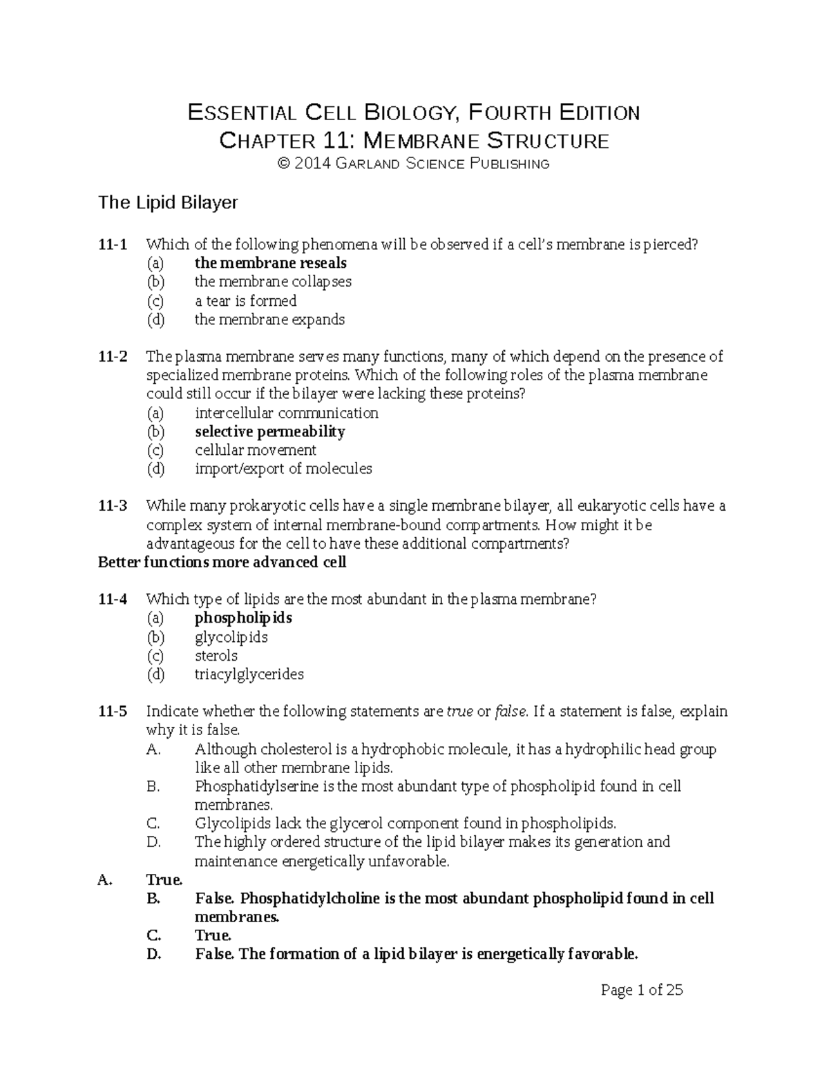 Chapter 11 - ESSENTIAL CELL BIOLOGY, FOURTH EDITION CHAPTER 11 ...