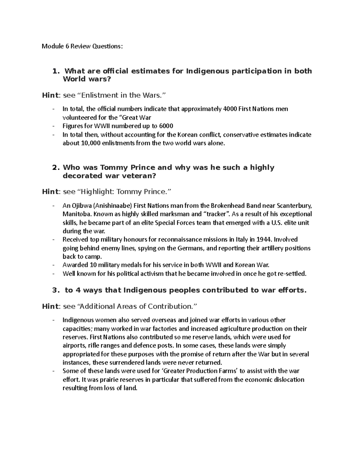 Module 6 Review Questions - Module 6 Review Questions: 1. What Are ...