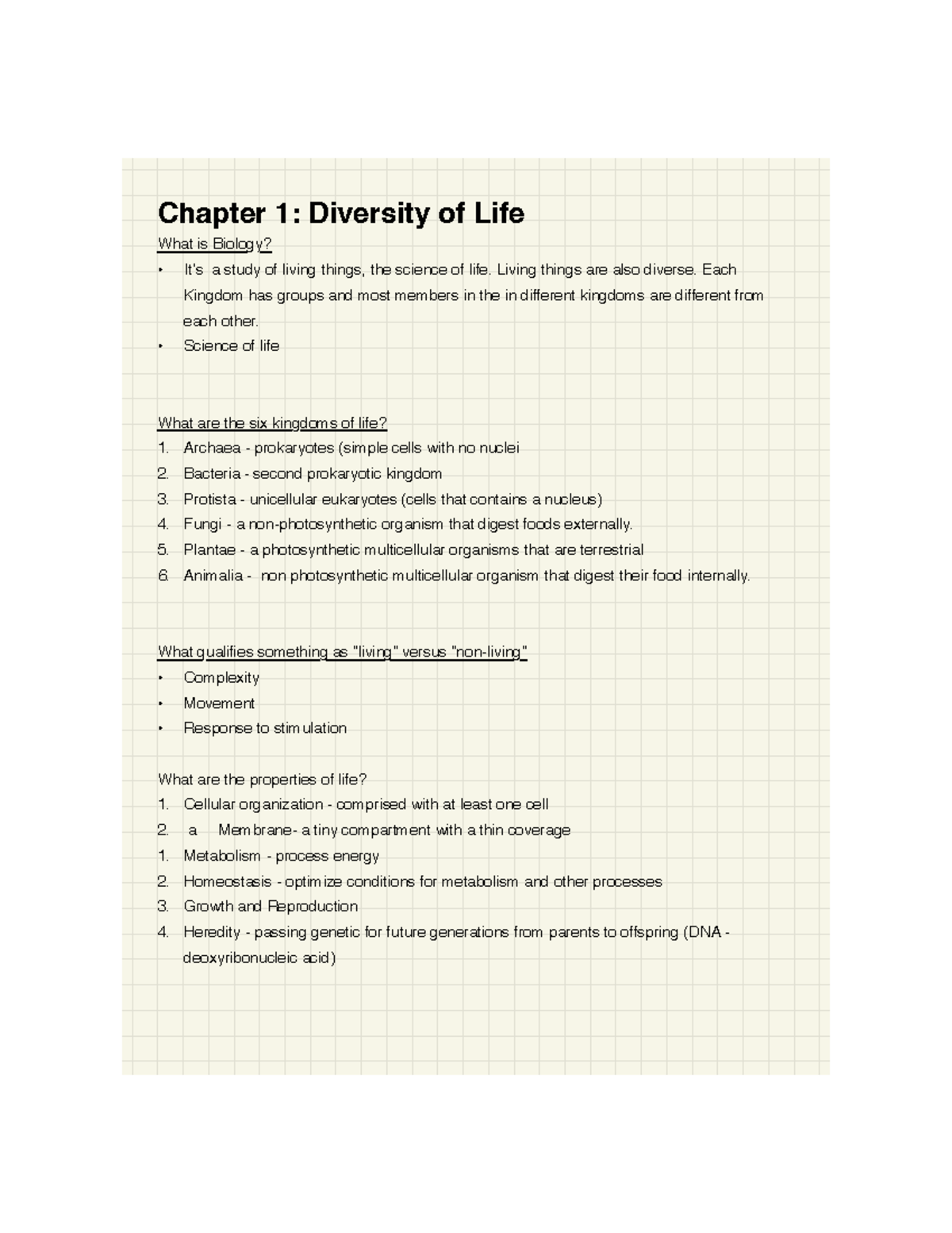 Biology 1010- Chapter One - Chapter 1: Diversity Of Life What Is ...