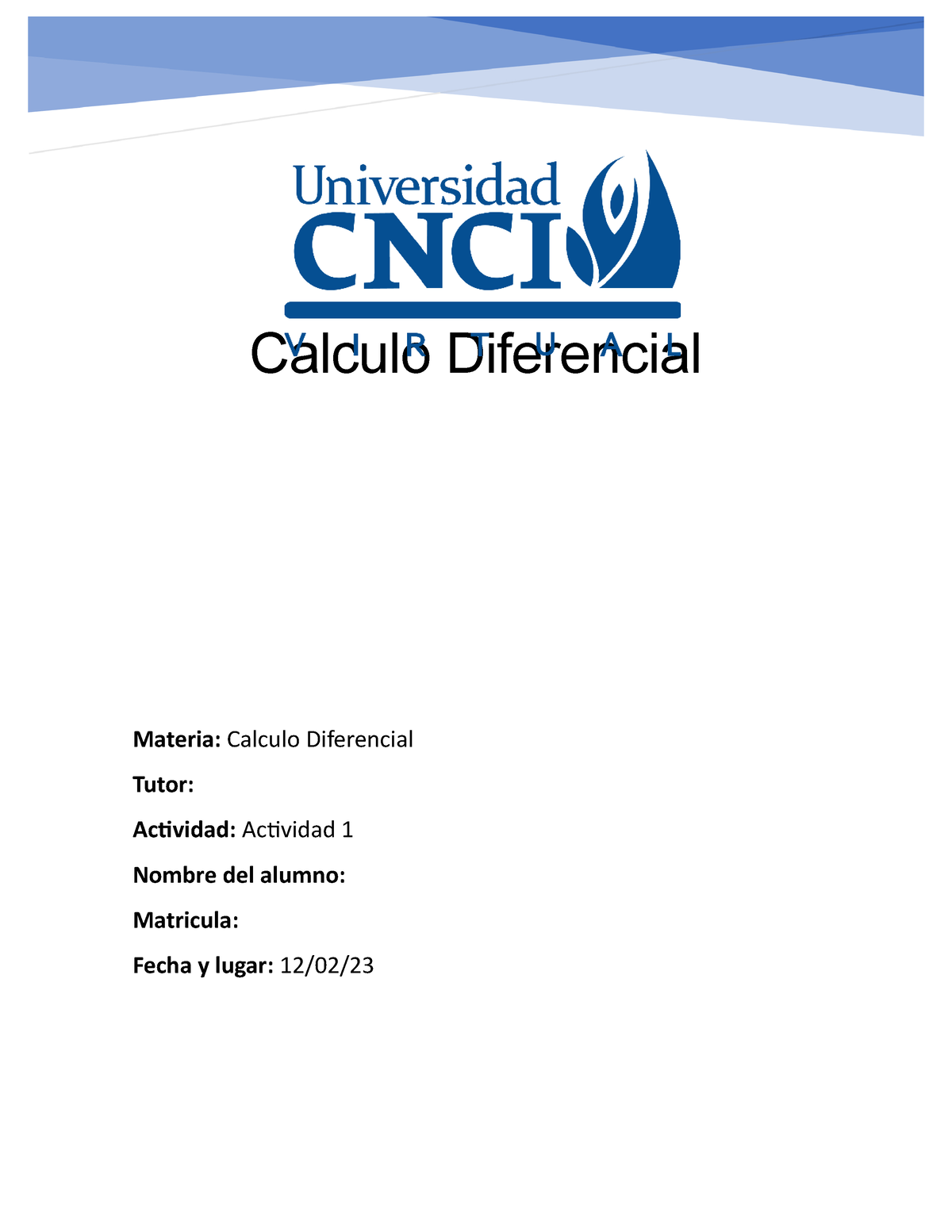 Actividad 1 - Calculo Diferencial - Calculo Diferencial Materia ...