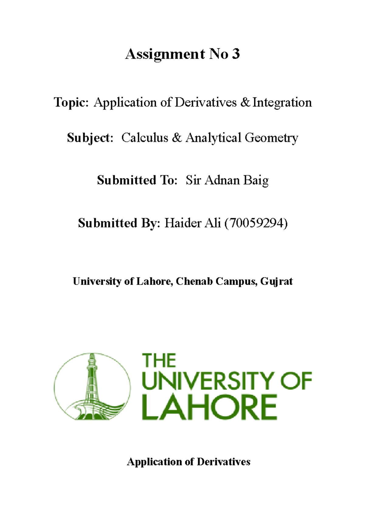 Assignment No 3 - With complex models, it’s often too difficult to find ...