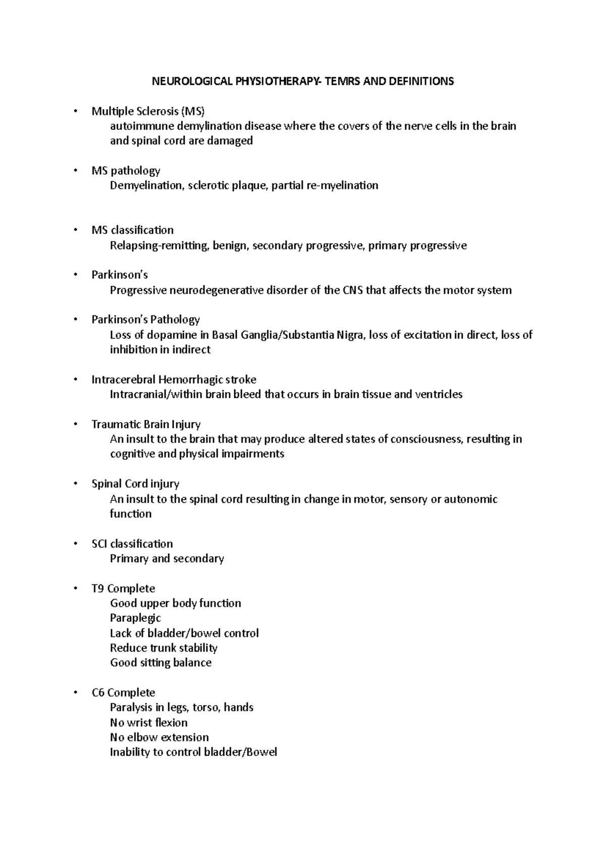 thesis topics in neurological physiotherapy