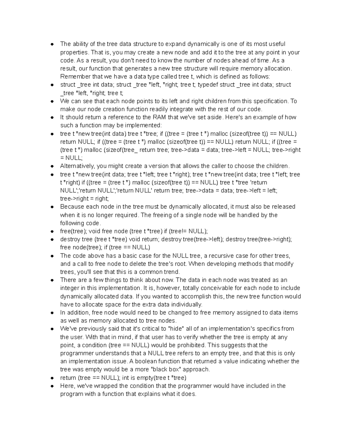 Trees Library - notes - The ability of the tree data structure to ...