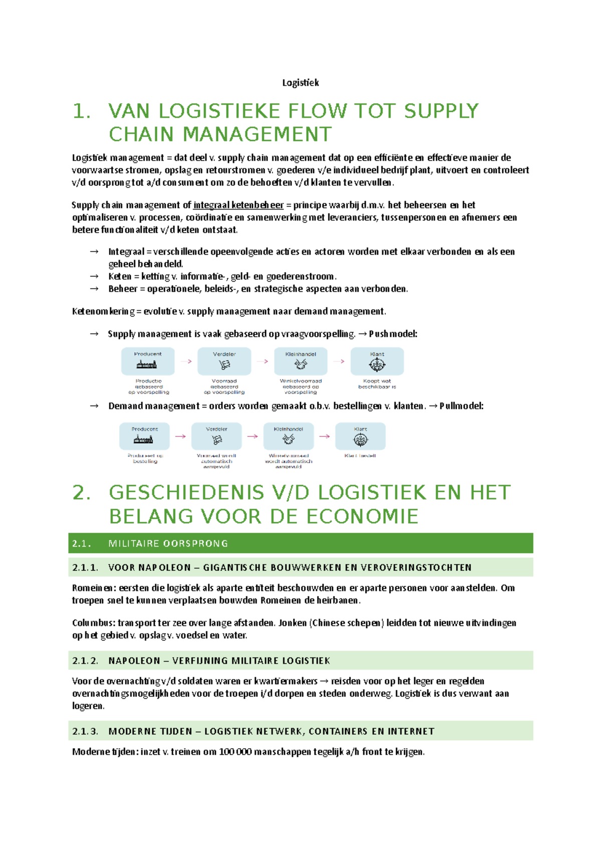 Logistiek - Logistiek 1. VAN LOGISTIEKE FLOW TOT SUPPLY CHAIN ...