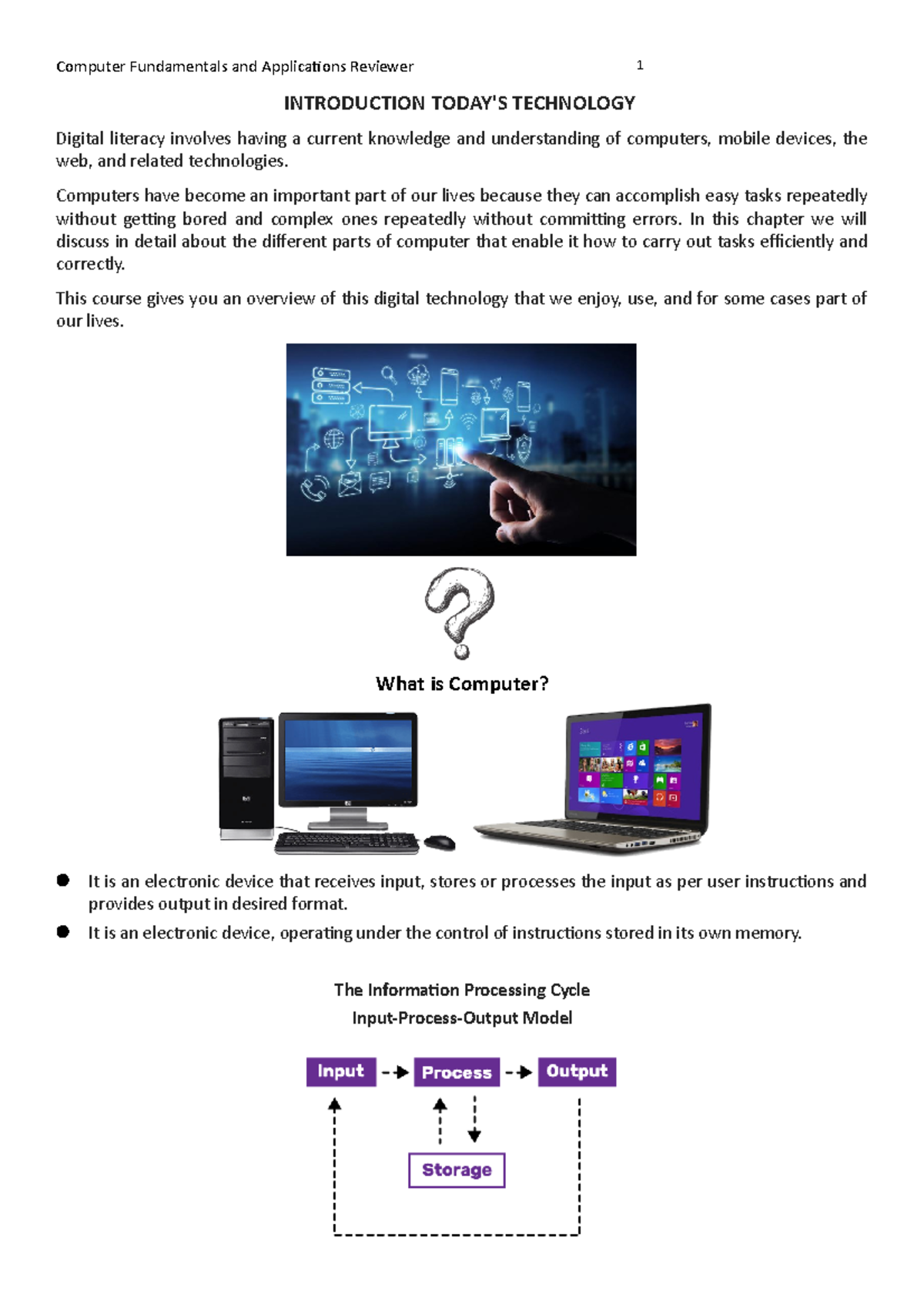 CFA Reviewer - for practical - Computer Fundamentals and Applications ...