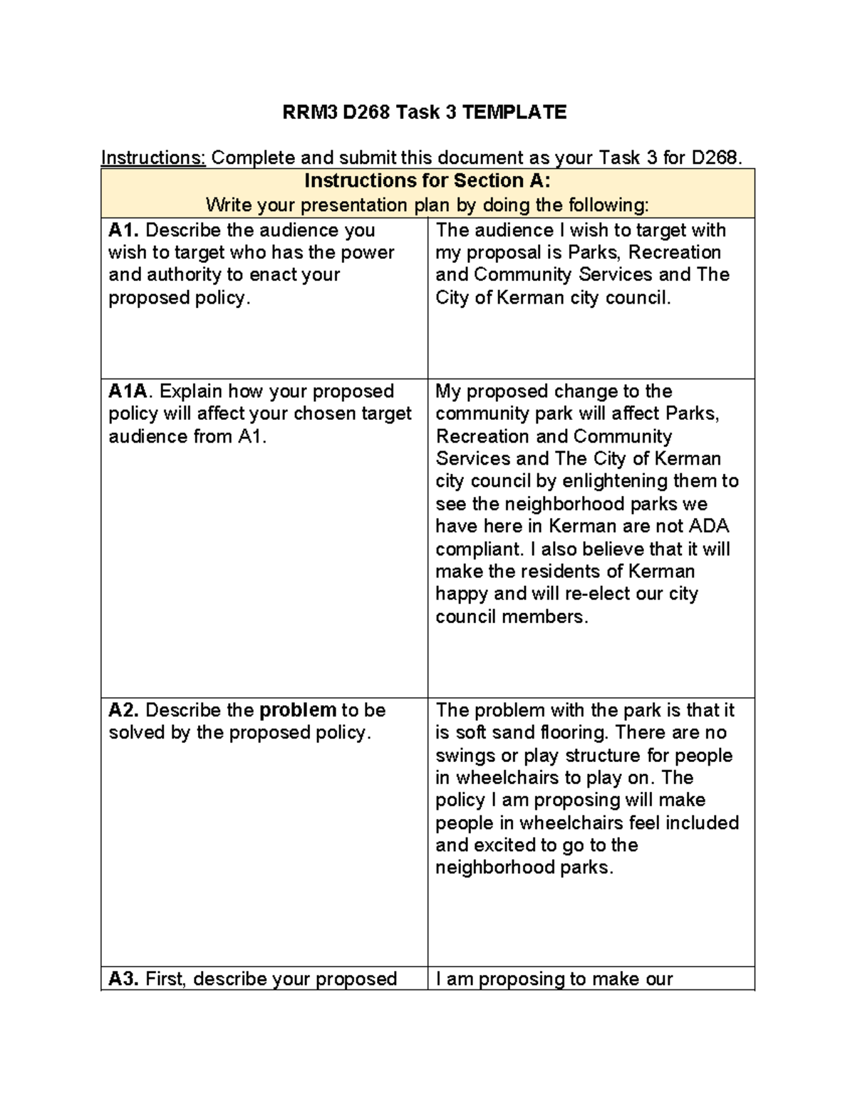 RRM3 D268 Task 3 - Task 3 - RRM3 D268 Task 3 TEMPLATE Instructions ...