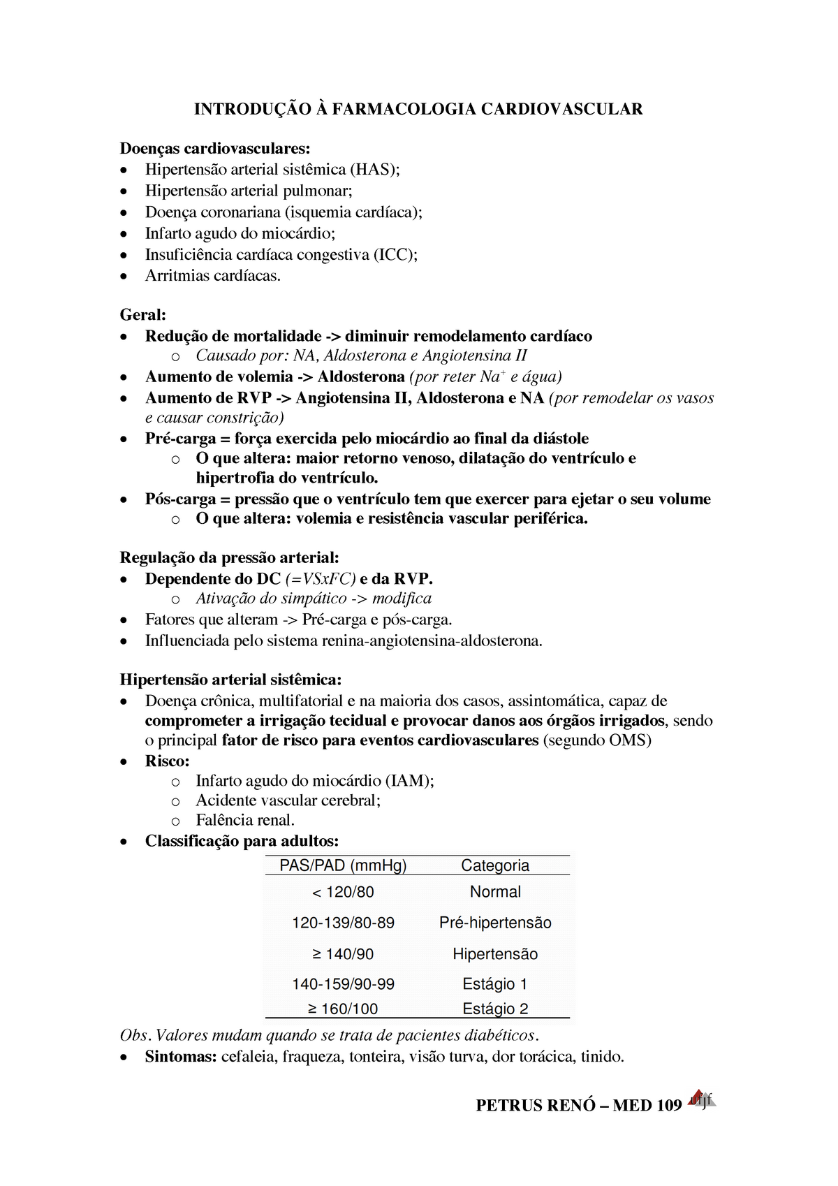 Resumo DE Farmacologia Cardiaca - RESUMO DE Pode ser de dois tipos: 1)  derivada de um problema que - Studocu