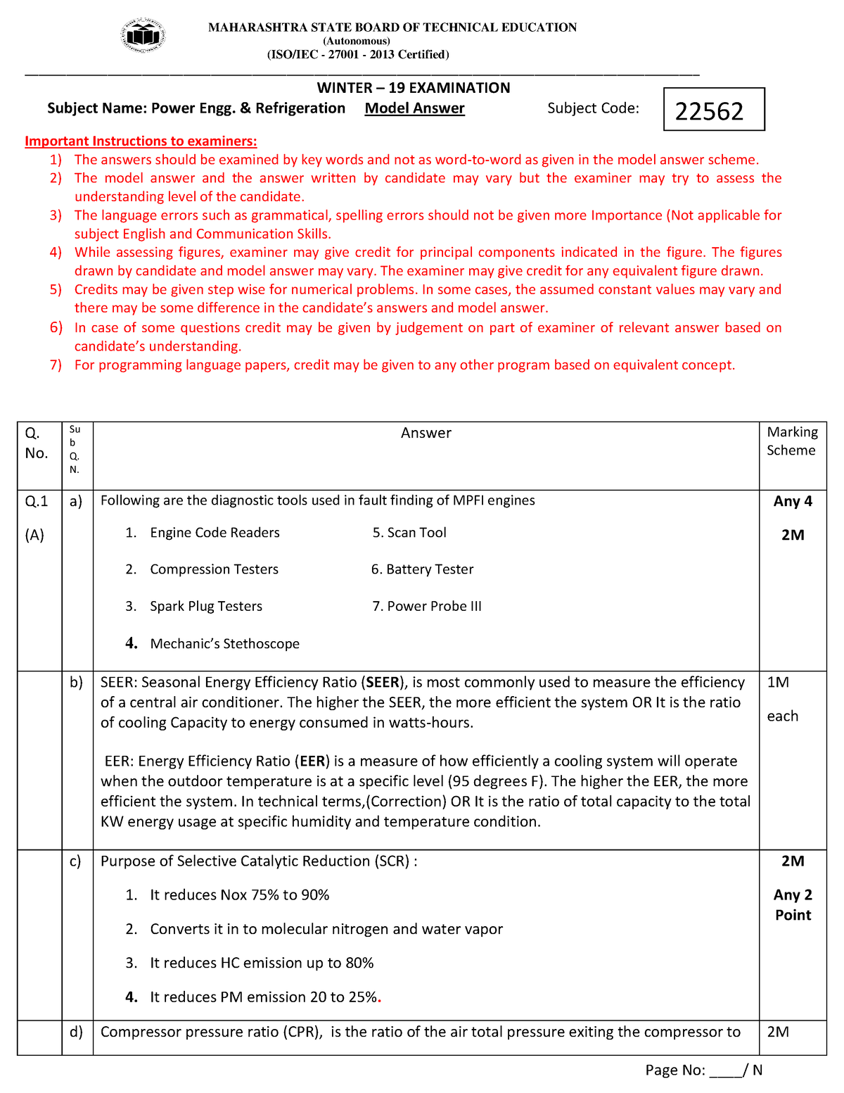 22562 2019 Winter model answer paper - (Autonomous) (ISO/IEC - 27001 ...