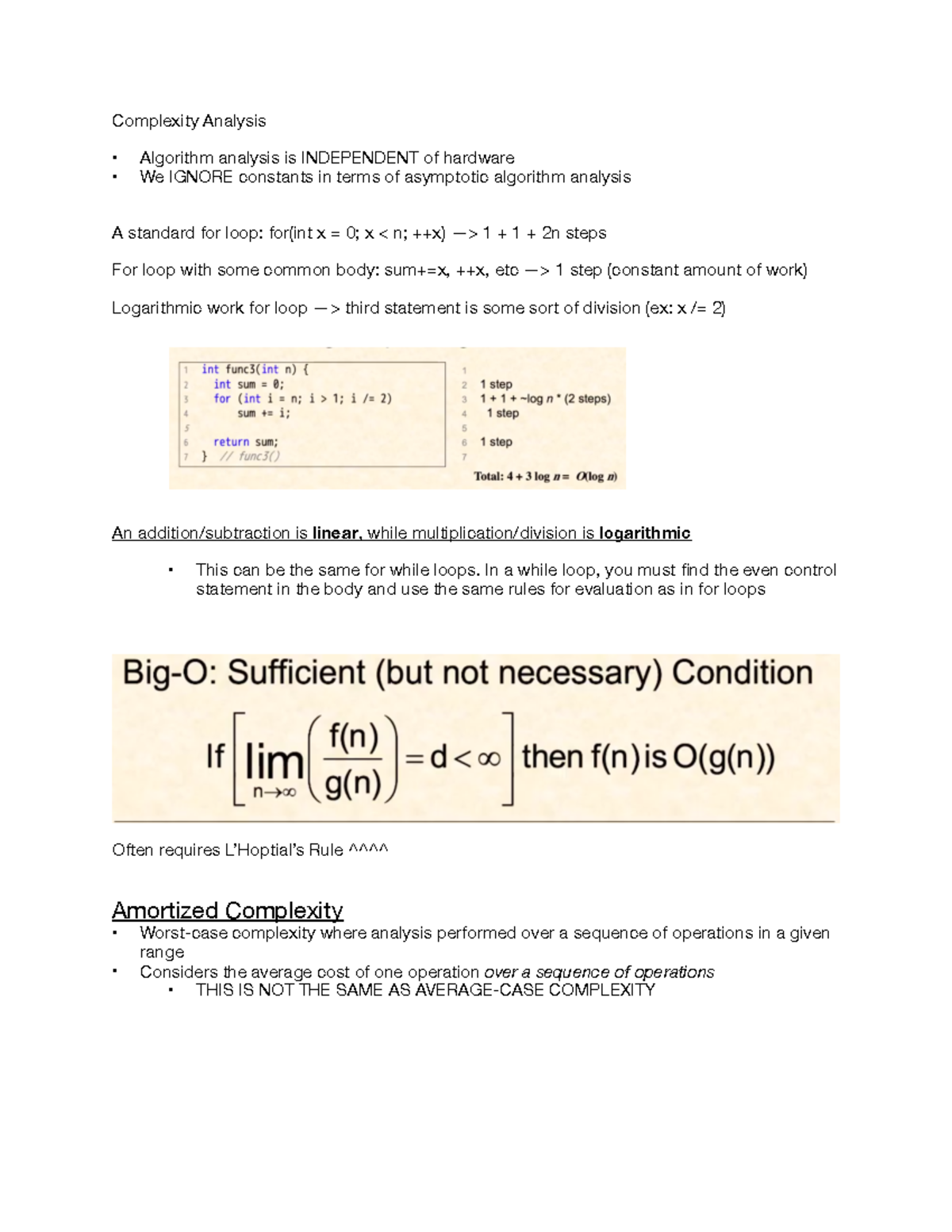 Lecture 3 -Complexity Math - Complexity Analysis Algorithm analysis is ...