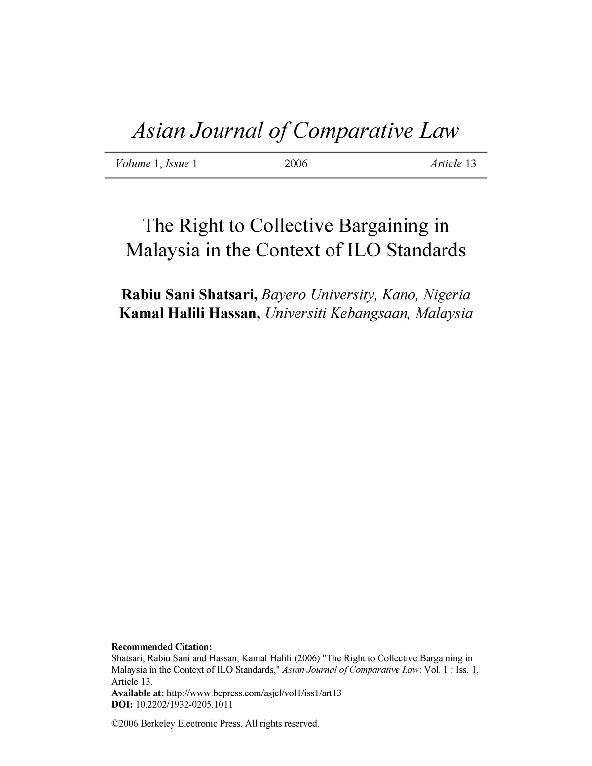 case study of collective bargaining in malaysia