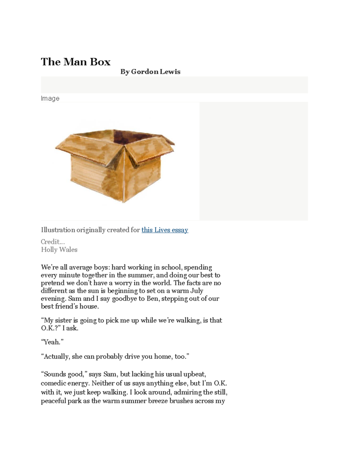 thesis of the box man