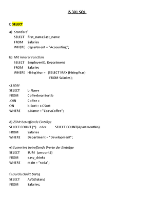 IS 301 Tutorial Sheet 5 - IS 301: Foundations of Information Systems ...