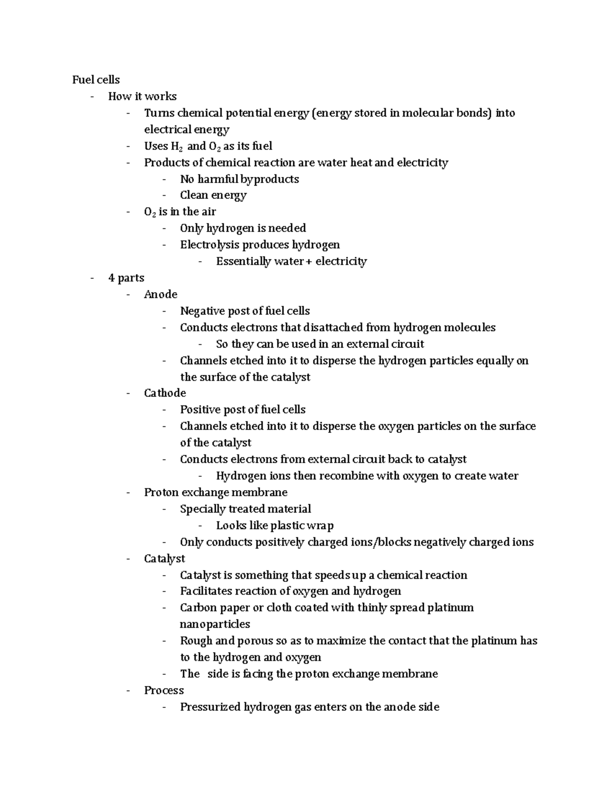 Hydrogen and Fuel Cells Notes - Fuel cells - How it works - Turns ...