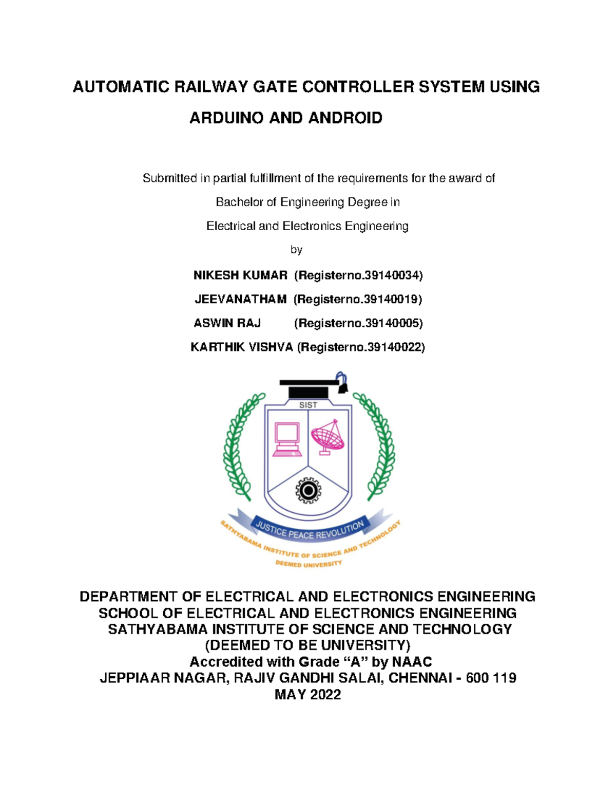 Batchno-interdis - AUTOMATIC RAILWAY GATE CONTROLLER SYSTEM USING ...