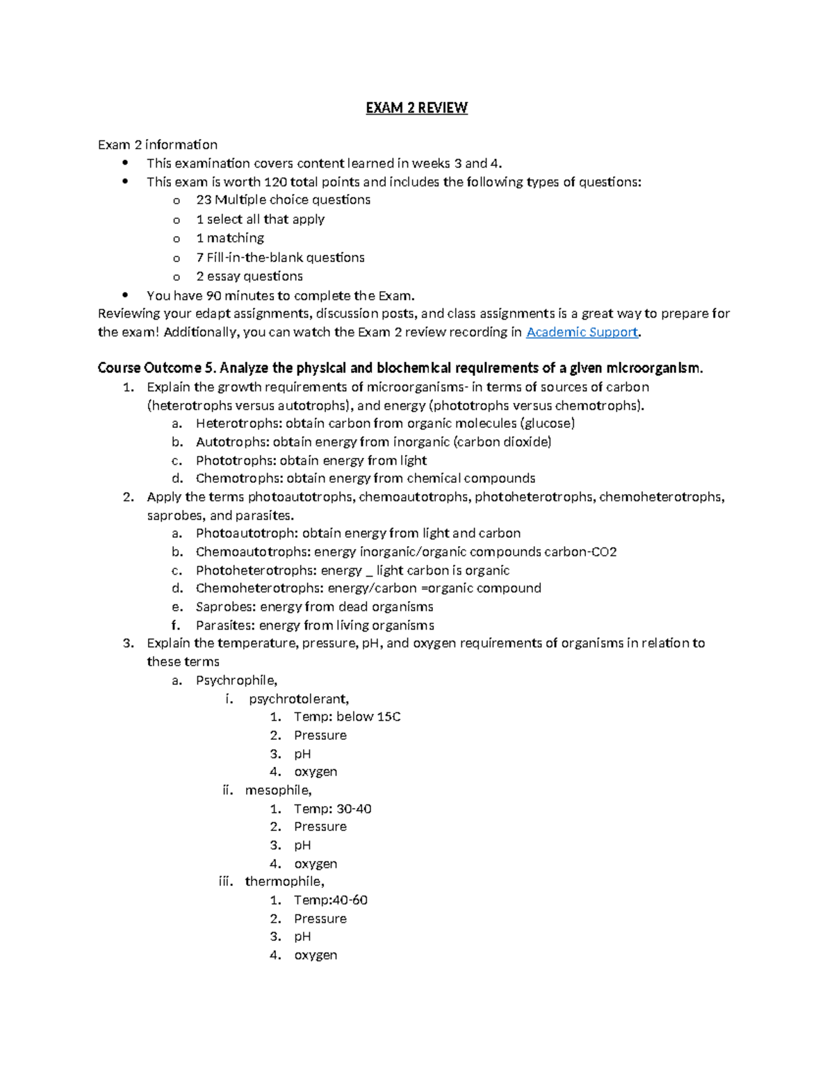 EXAM 2 Review - Exam 2 reveiw - EXAM 2 REVIEW Exam 2 information This ...