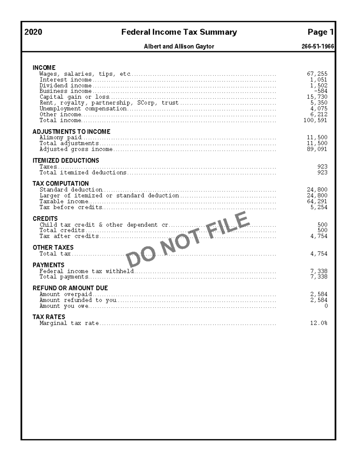Gaytor, Albert Chapter 4 2020 - INCOME Wages, salaries, tips, - Studocu