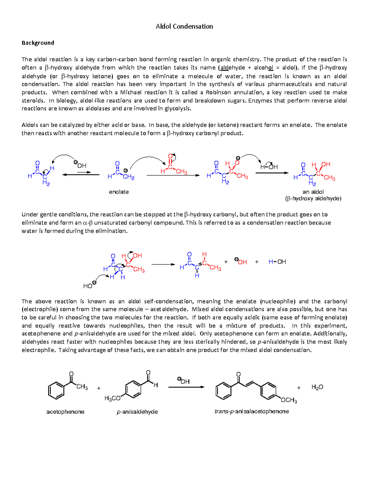 Aldol condensation - Aldol Condensation Background The aldol reaction ...