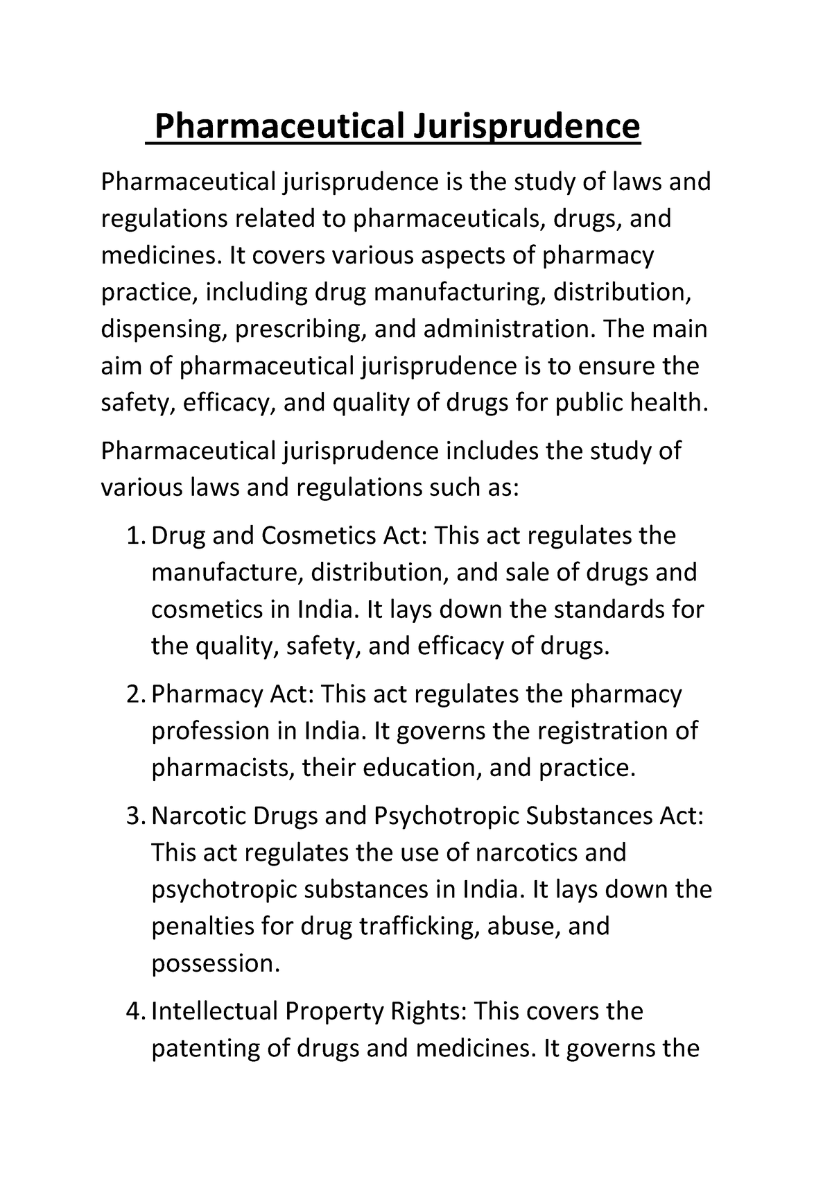 Pharmaceutical Jurisprudence 1 - Pharmaceutical Jurisprudence ...