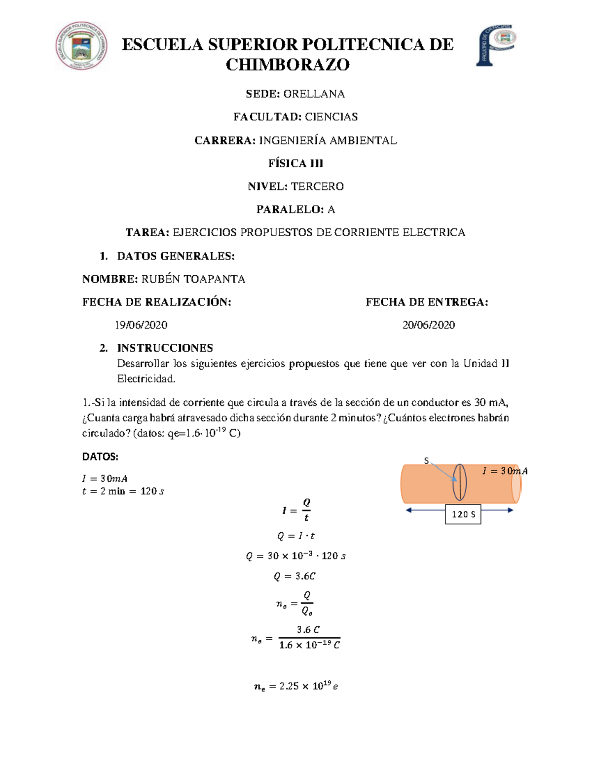 Fisica Ejercicios Propuestos Electricidad - CHIMBORAZO SEDE: ORELLANA ...