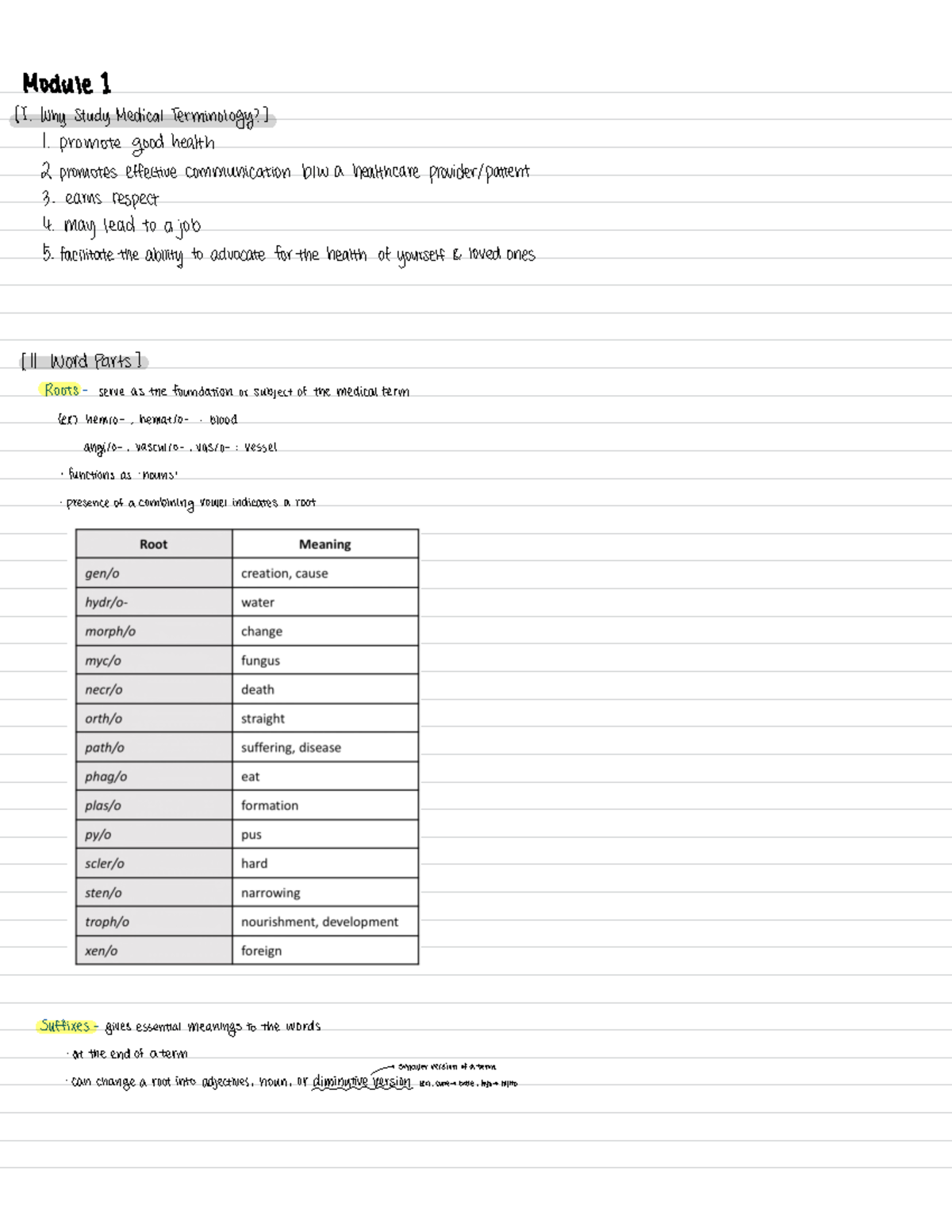 assignment 9 test yourself medical terminology