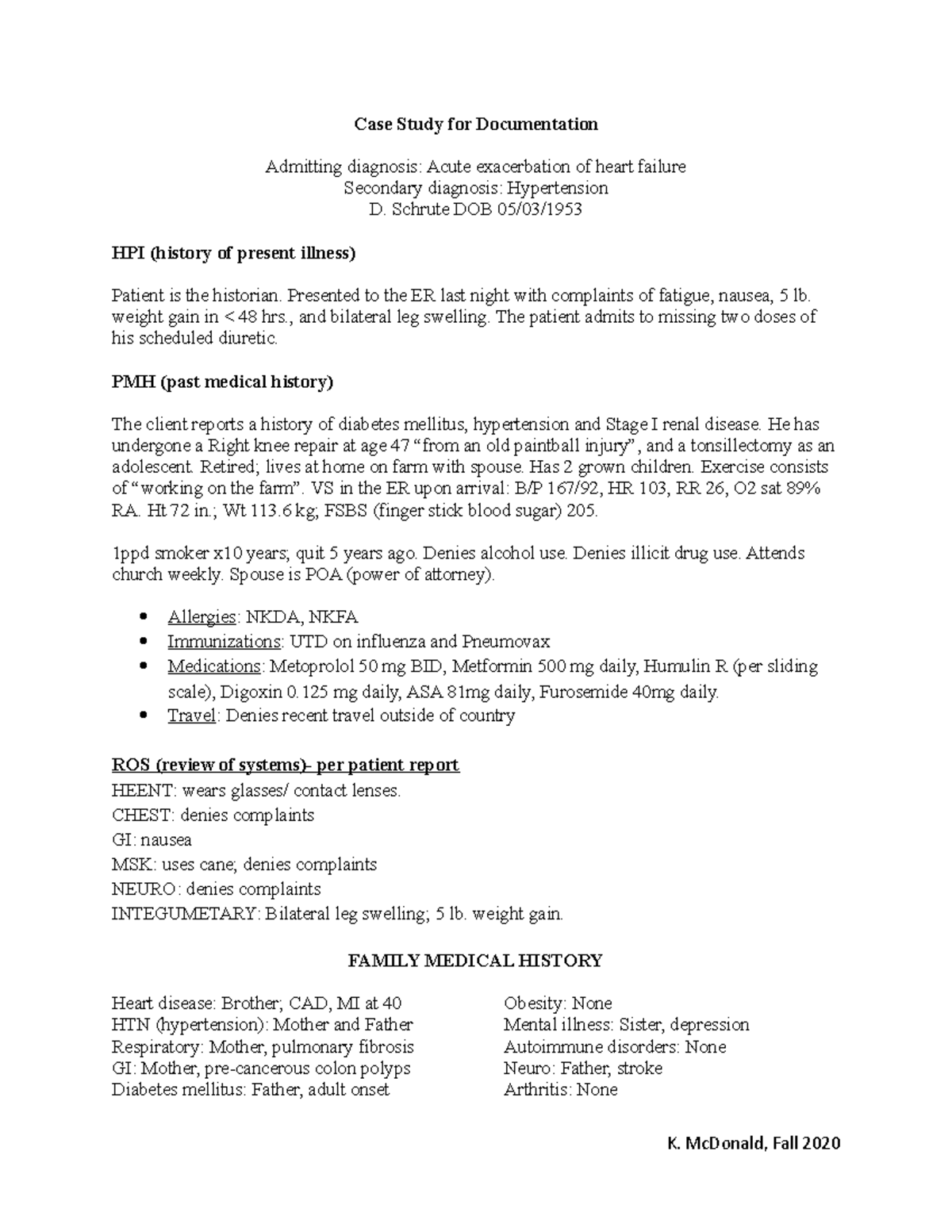 S21 HF Case Study copy - Case Study for Documentation Admitting ...