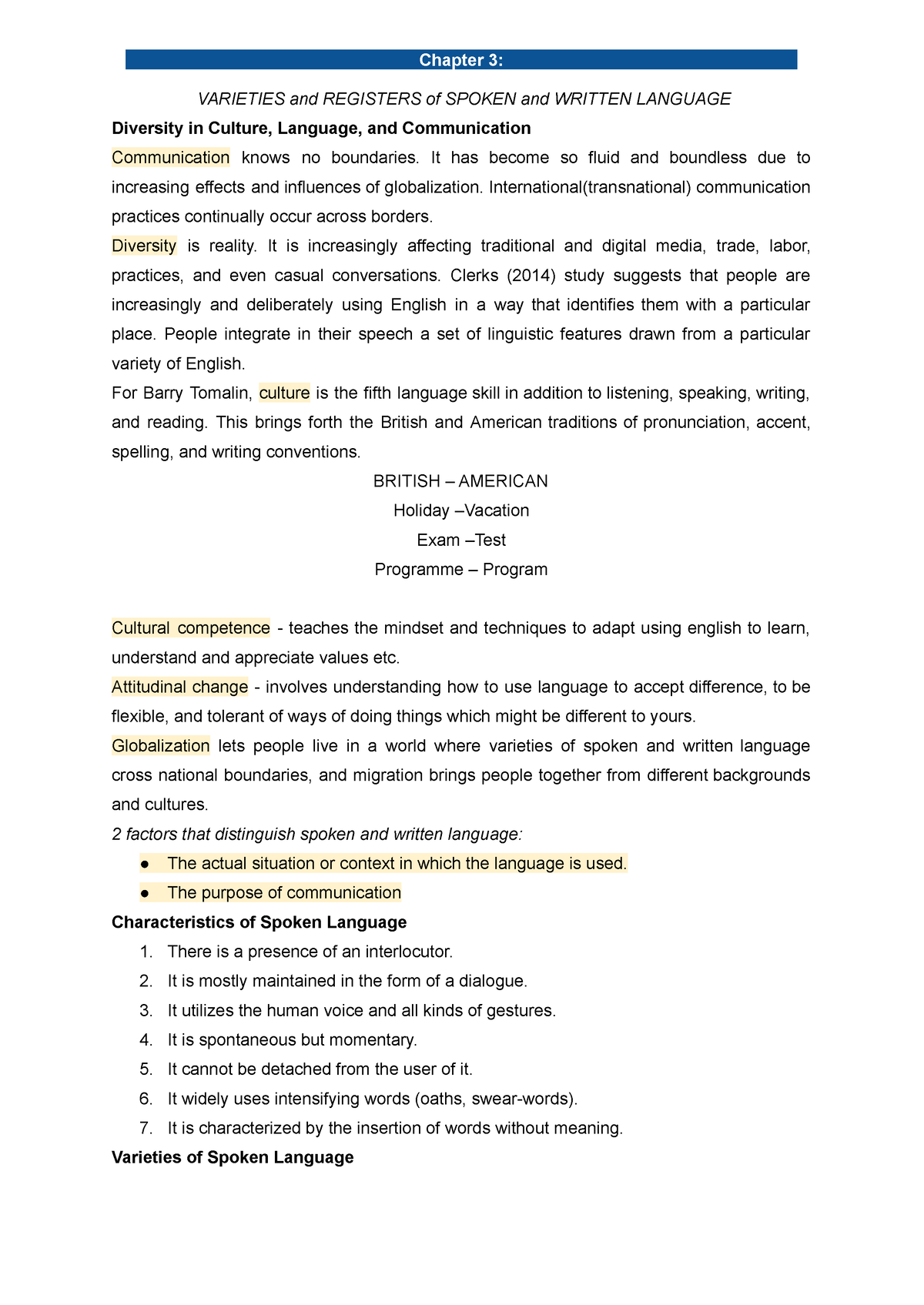 Pur Com (GNED 05) - Reviewer - Chapter 3: L VARIETIES And REGISTERS Of ...