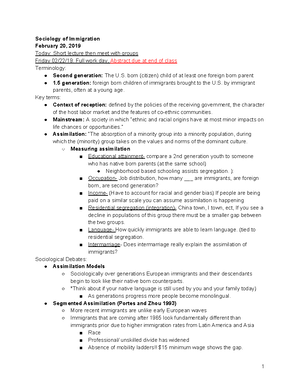 Soc Notes 2 19 2 Soc 234 Western Studocu