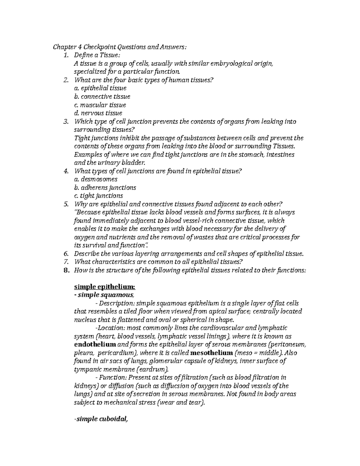Chapter 4 Question and Answers - Chapter 4 Checkpoint Questions and ...