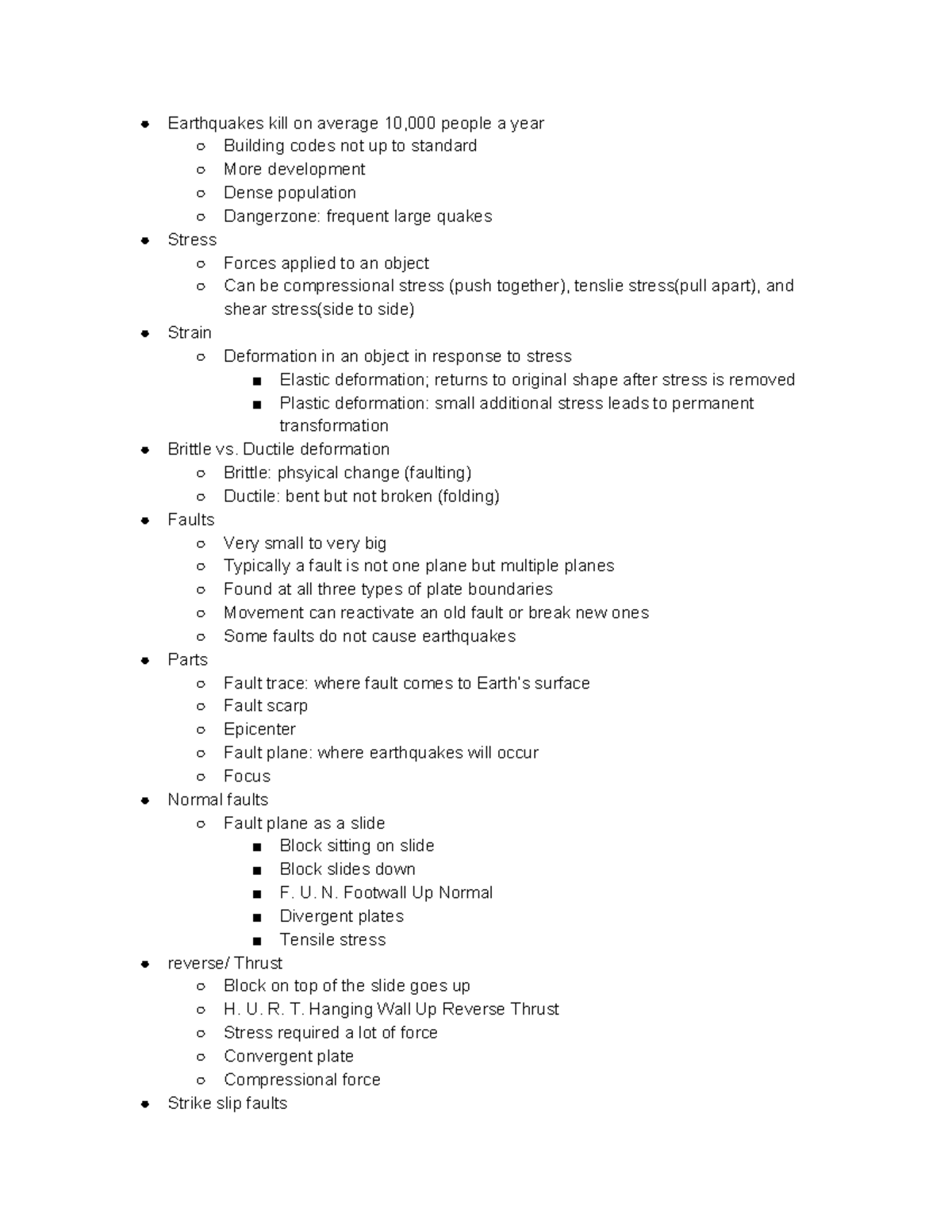 Earthquakes - Lecture notes 8 - Earthquakes kill on average 10,000 ...