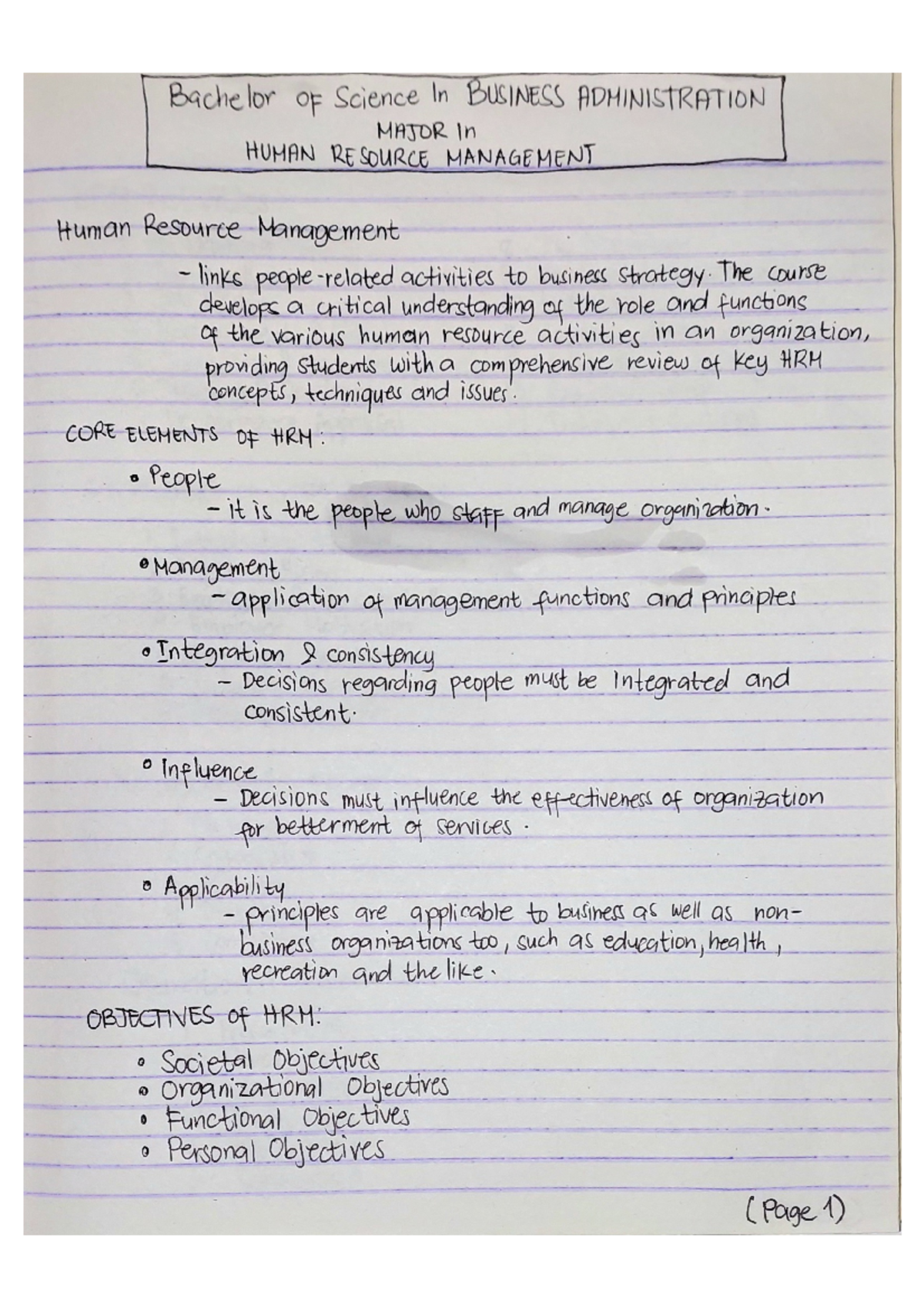 BS-BA Major in Human Resource Management - Databased Management System ...
