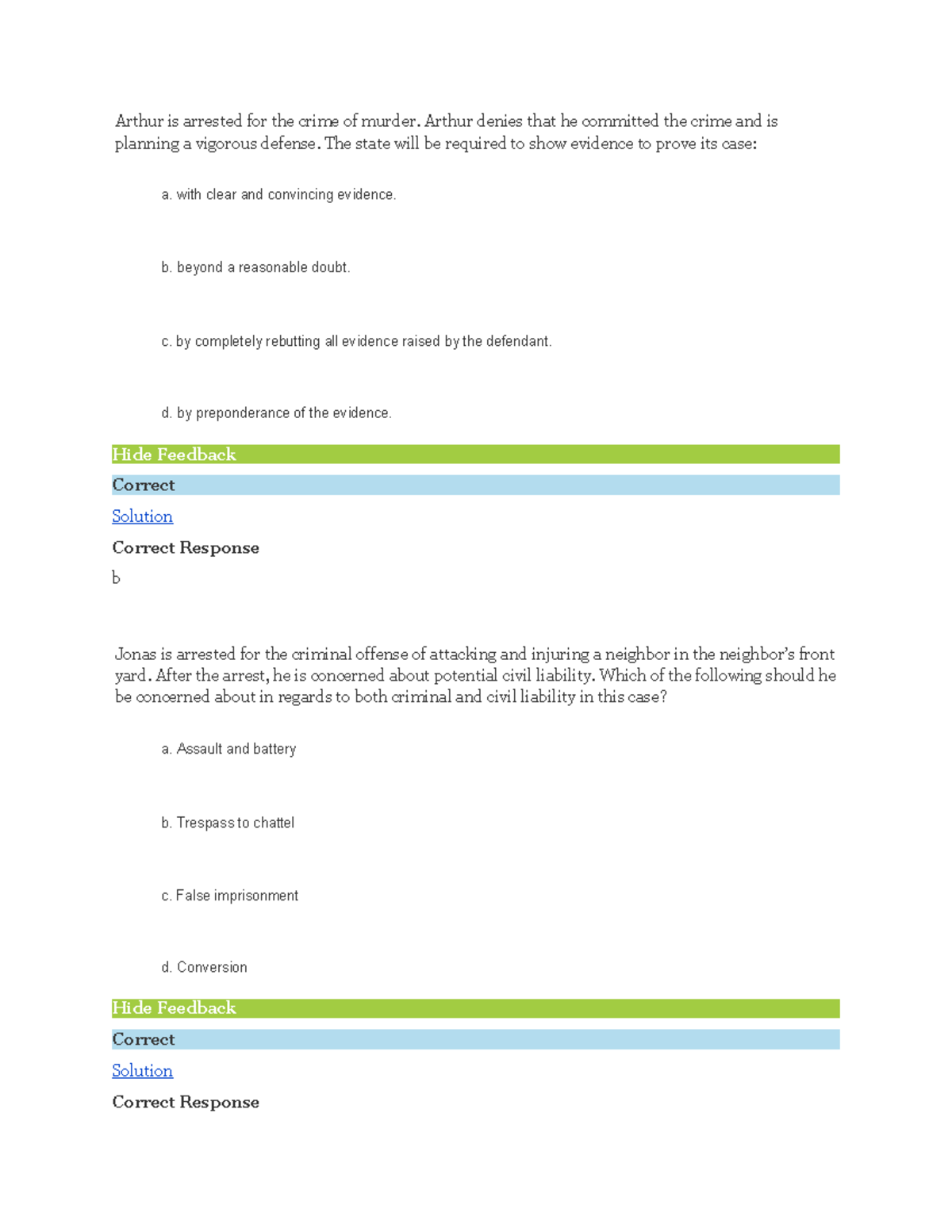 Apply Brief Hypotheticals 10 - Arthur Is Arrested For The Crime Of ...