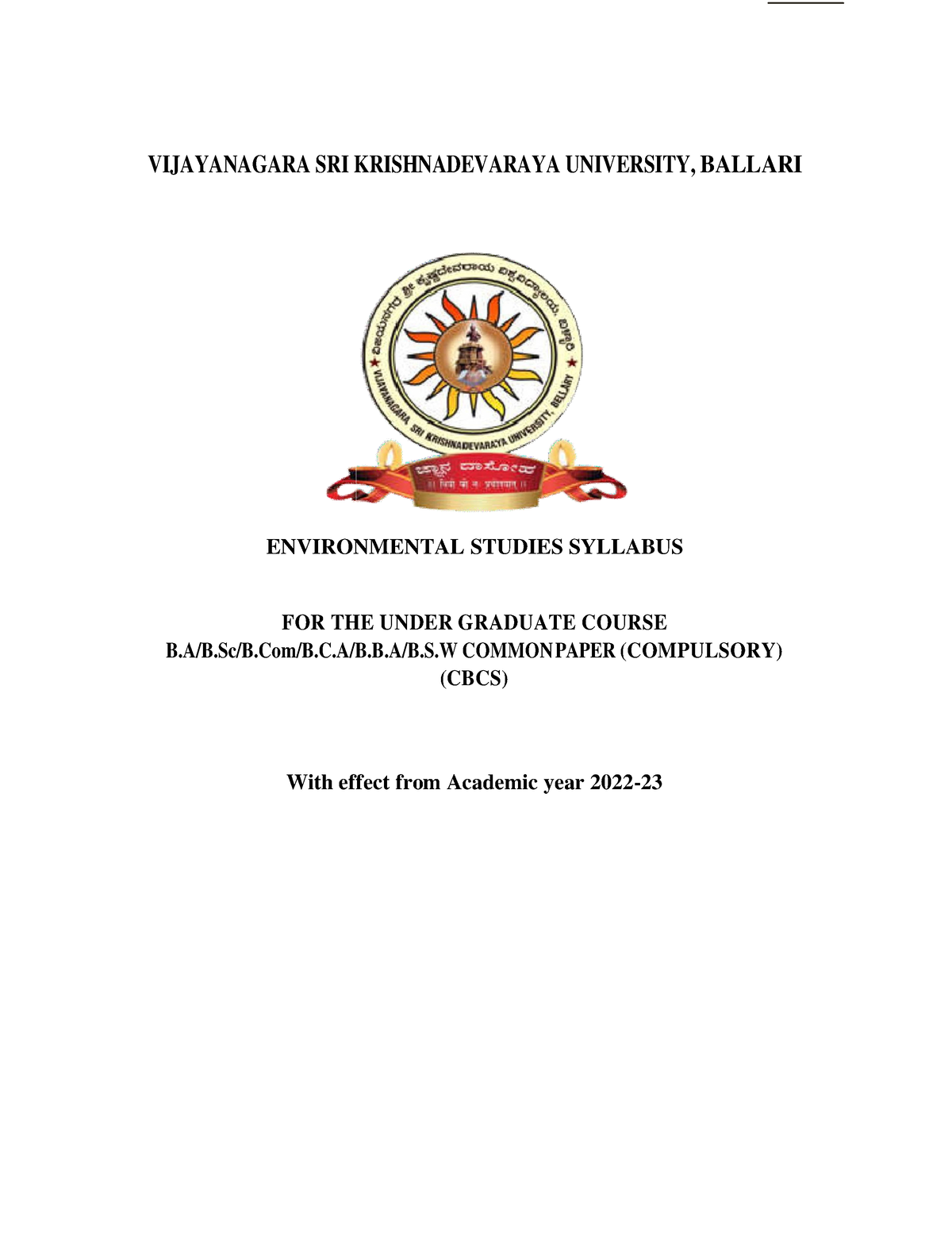 Revised-Environmental-Studies-AECC I-II-Semester - VIJAYANAGARA SRI ...