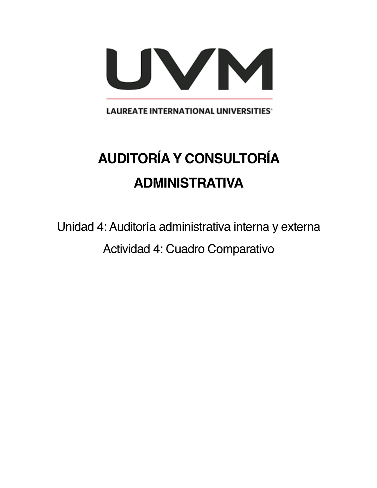 AuditoríA Y ConsultoríA Administrativa - AUDITORÍA Y CONSULTORÍA ...