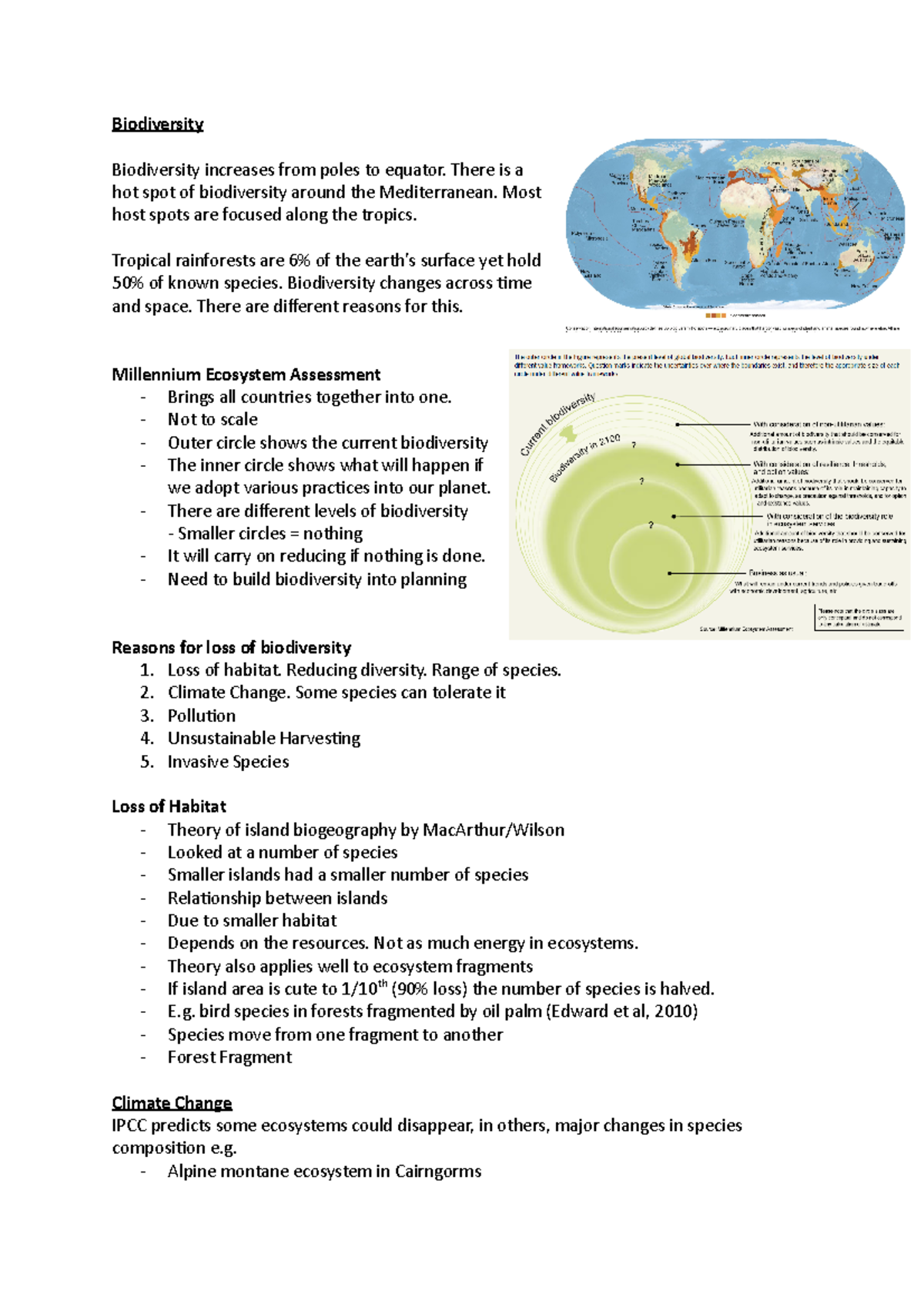 Biodiversity 2 - Lecture Notes 2 - Biodiversity Biodiversity Increases ...