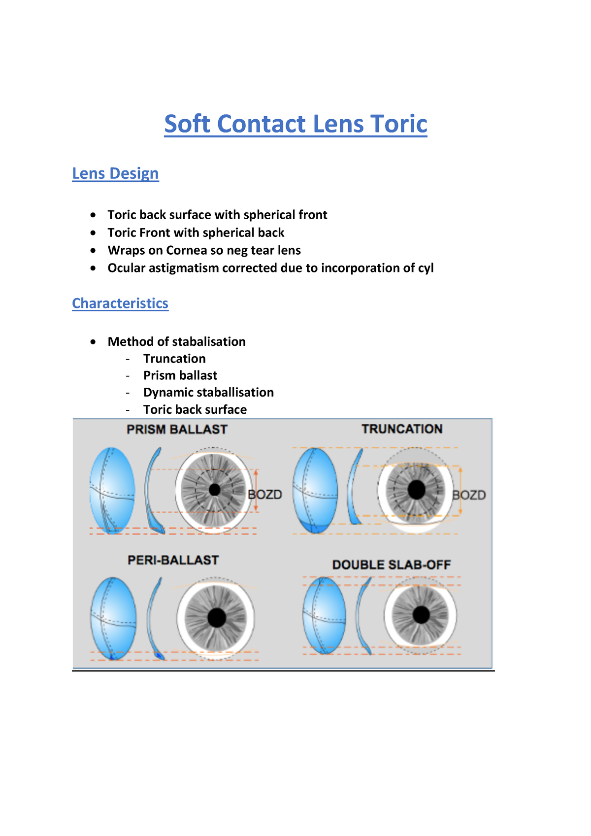 Contact Lens Toric - Soft Contact Lens Toric Lens Design Toric back ...
