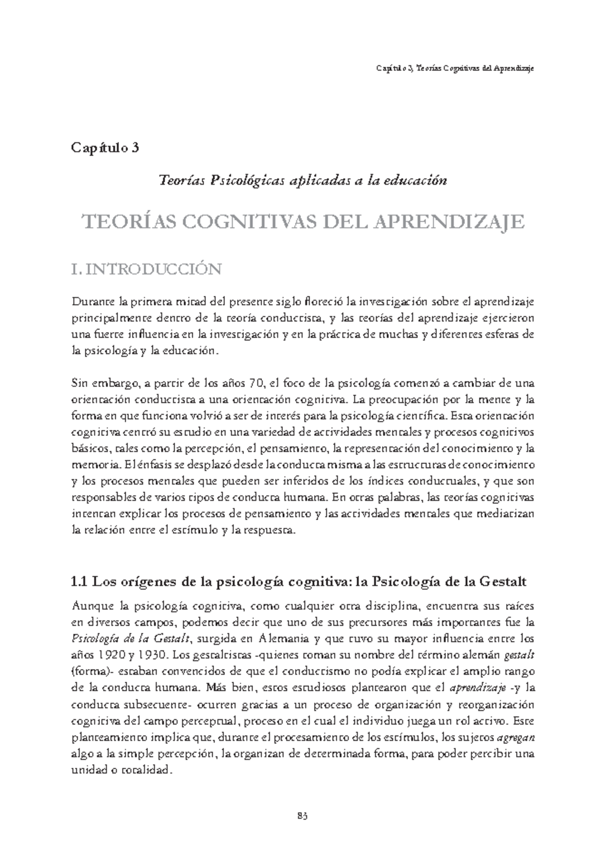 Teorías Cognitivas Del Aprendizaje Piaget Vigotsky Y Bruner Capítulo 3 Teorías Cognitivas Del 5731