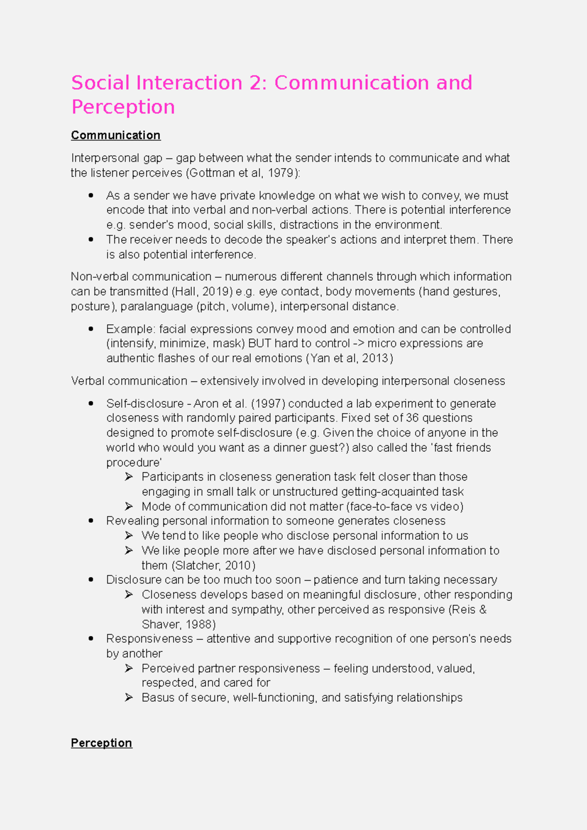 Social interaction 2 - Social Interaction 2: Communication and ...