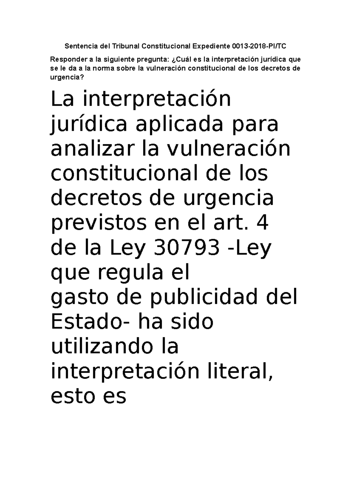 Sentencia Del Tribunal Constitucional - Historia Del Derecho - UTP ...