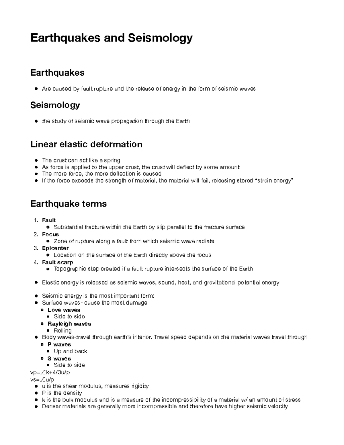 Earthquakes and Seismology - Earthquakes and Seismology Earthquakes Are ...