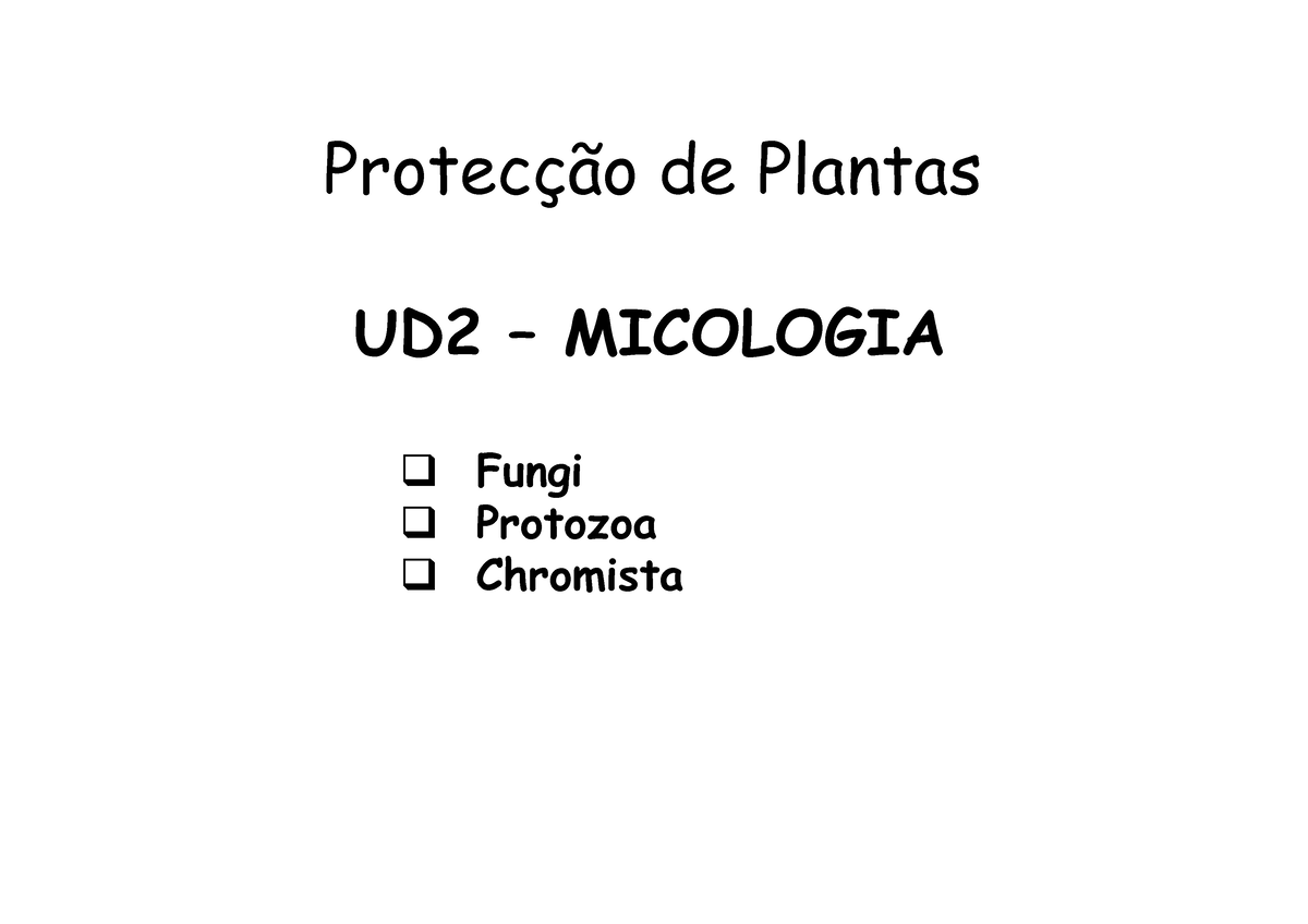 PP UD2 Micologia - Plant pathology introduction. - ProtecÁ„o de Plantas ...