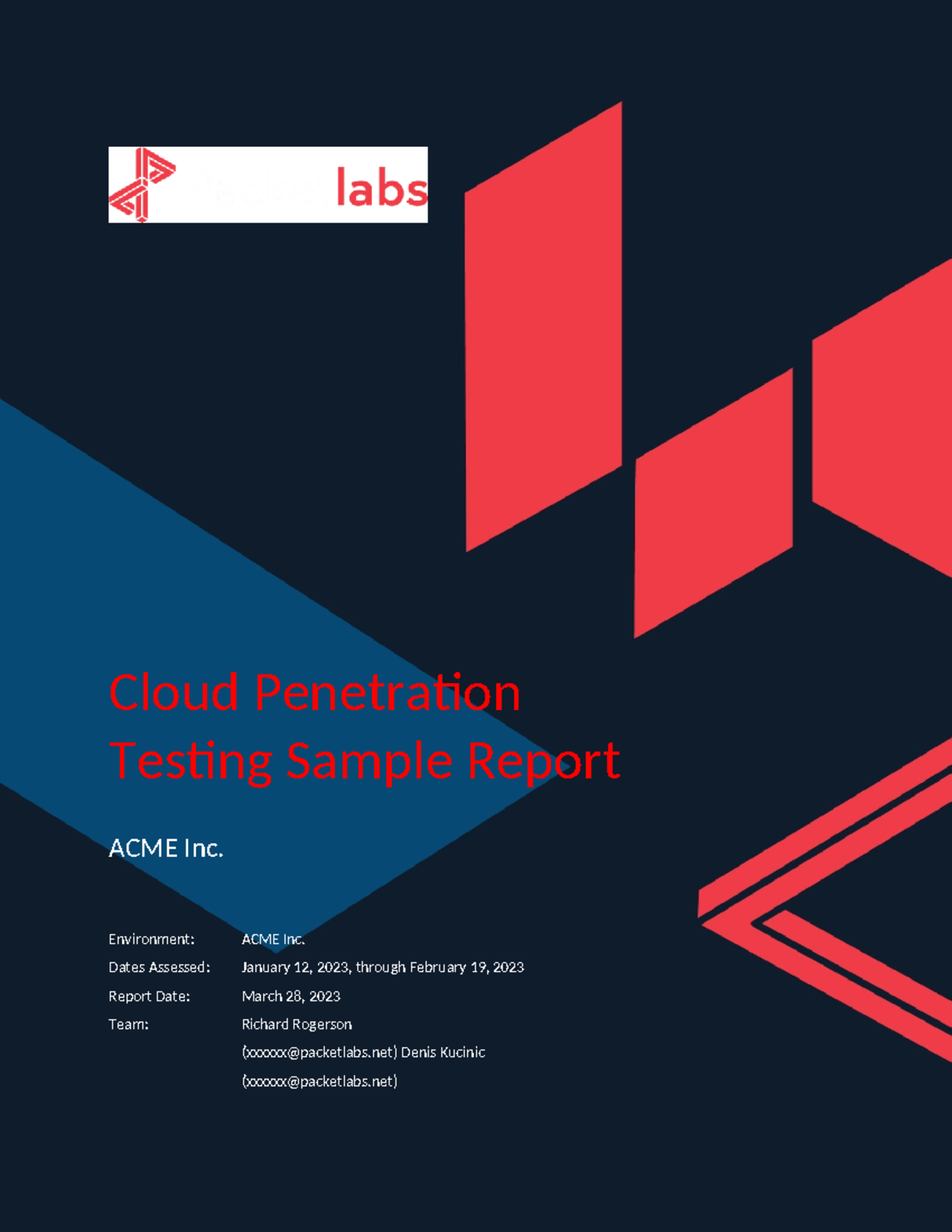 Cloud Penetration Testing Sample Report - PACKETLABS LTD. CLIENT ...