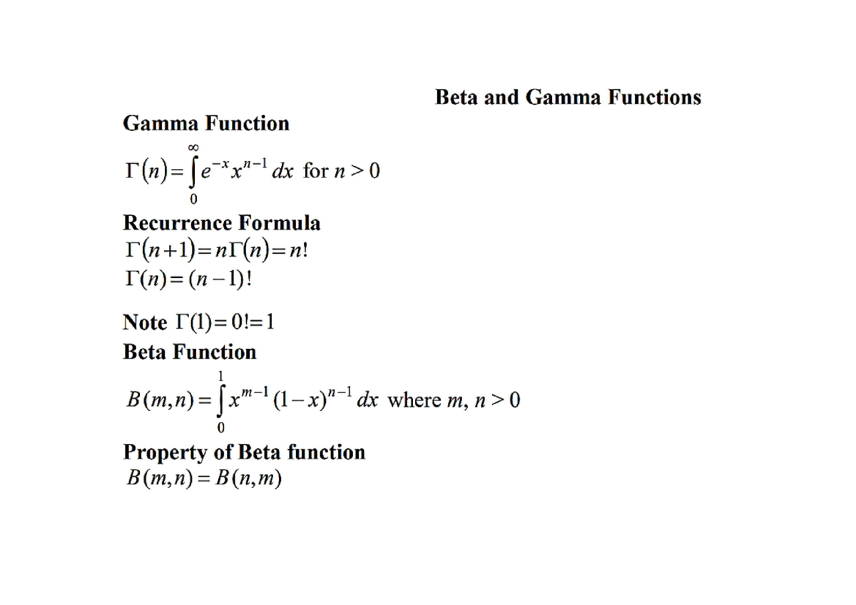 C4 s10 - MATHS - Calculus and linear algebra - Beta and Gamma Functions ...