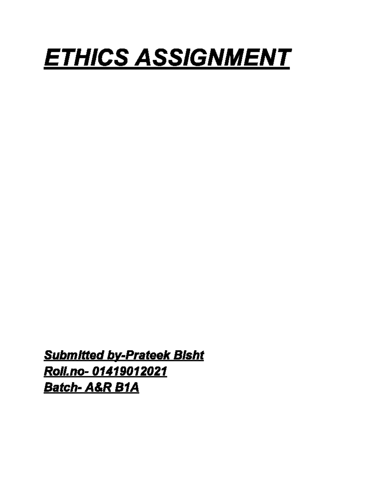1658544939873 Ethics assignment Technical Trade Studocu