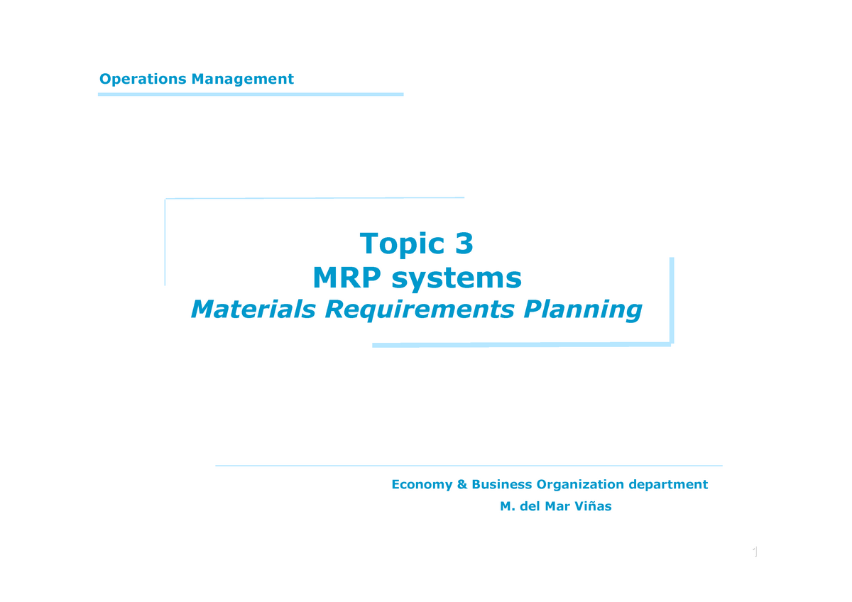 Lecture Slides Topic 3 Operations Management - UB - StuDocu