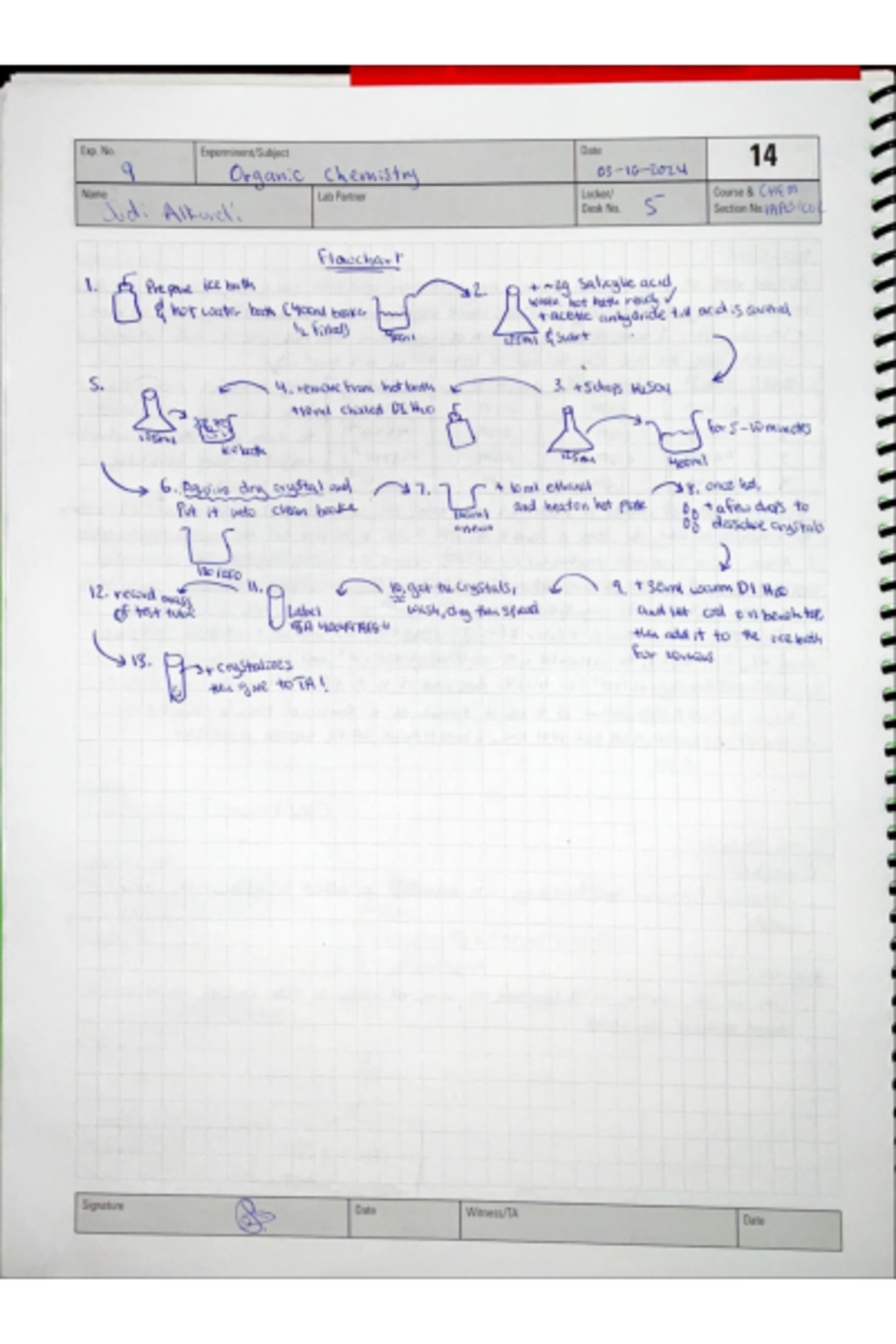 Exp 9; flowchart - lab work - Chem 1A03 - Studocu