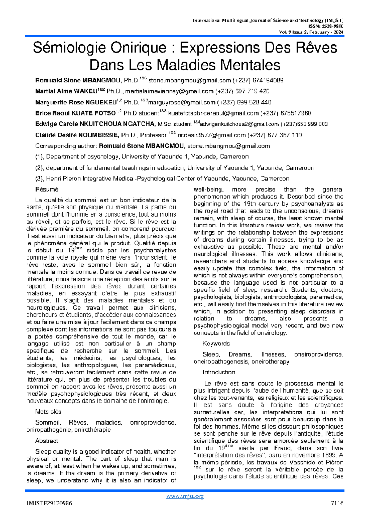 Article N° 8 - tests, échelles et mesures - ISSN: 2528- Vol. 9 Issue 2 ...
